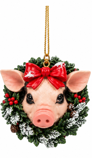 Resin Christmas Farm Animal Ornaments