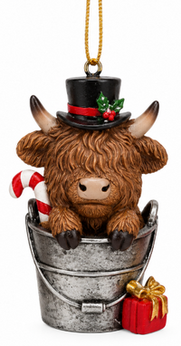 Resin Highland Cow Hanging Ornament