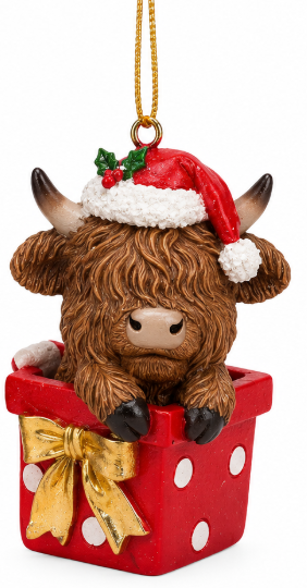 Resin Highland Cow Hanging Ornament