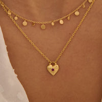 Love You Small Heart Necklace | 18KT Yellow Gold Plate