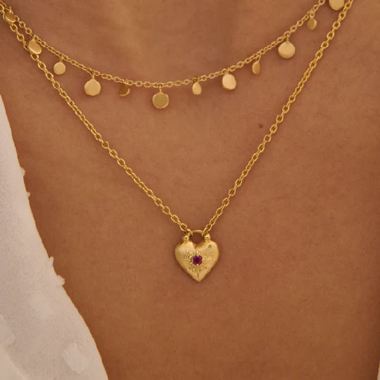 Love You Small Heart Necklace | 18KT Yellow Gold Plate