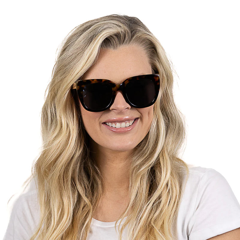 Riviera Toffee Tortoise/Black Frame l Black Polarised Lens l Walnut ArmsMaple Arms”