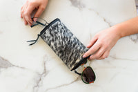 Cowhide Double Spectacle Case