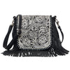 Oman Tooling Leather Hand Carved Flap Sling Bag