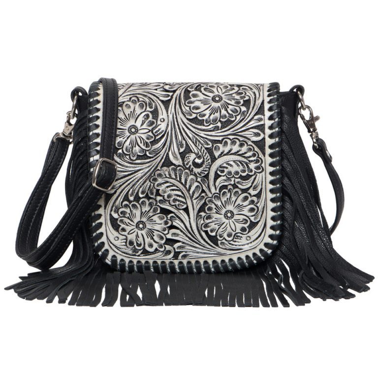 Oman Tooling Leather Hand Carved Flap Sling Bag