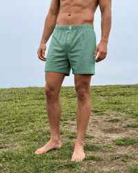 Mens Bamboo Jersey Boxer Short Sage