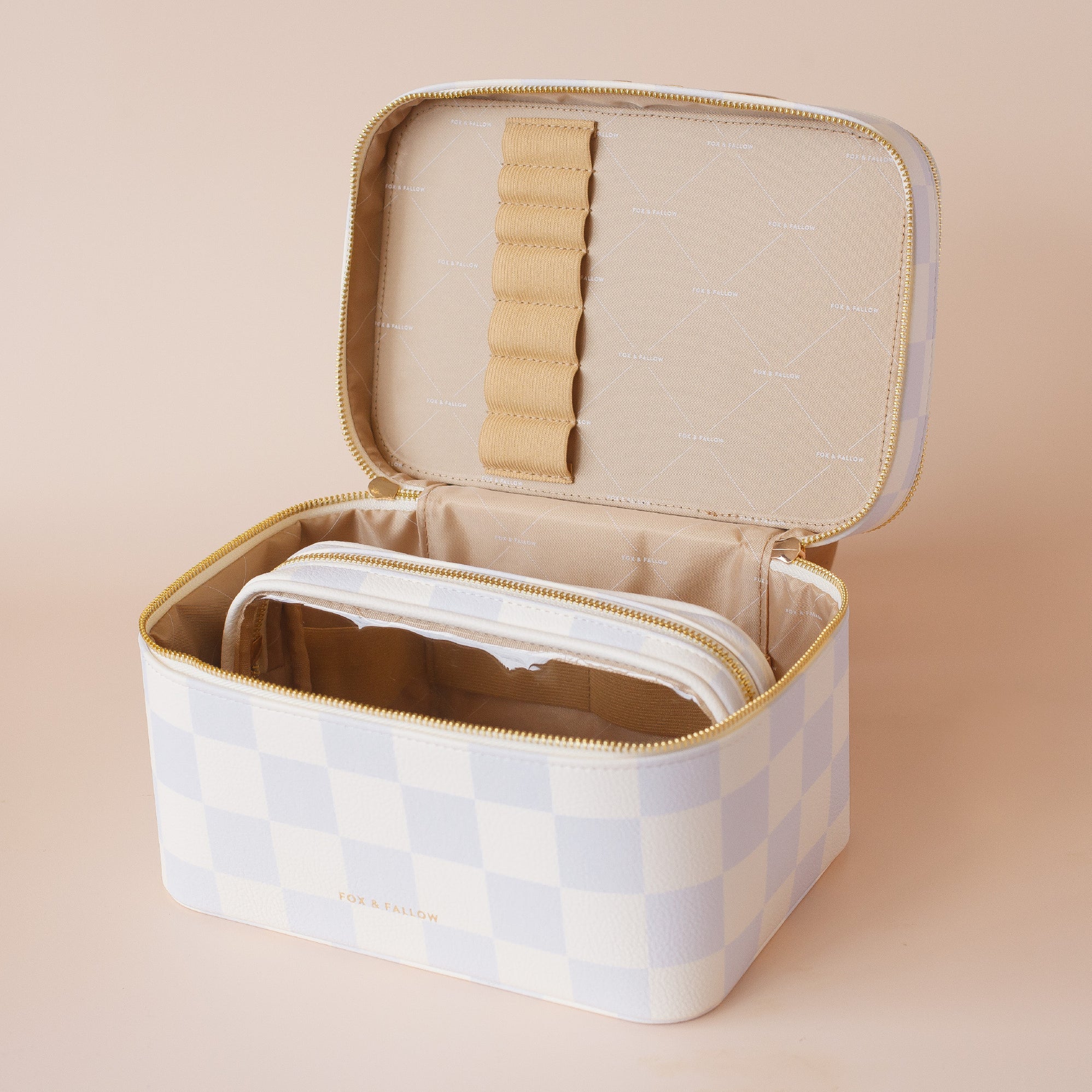 Powder Check Cosmetic Bags