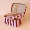 Burgundy Stripe Cosmetic Bags