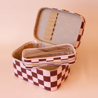 Cherry Check Cosmetic Bags