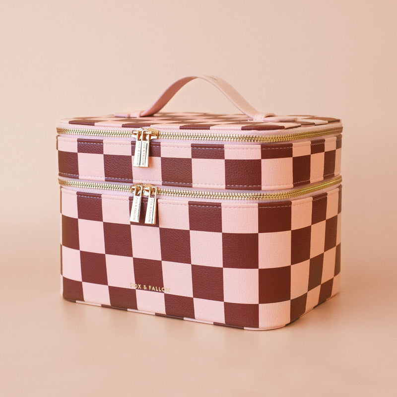 Cherry Check Cosmetic Bags