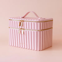 Rosé Pinstripe Cosmetic Bag Collection