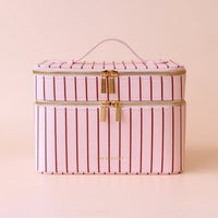 Rosé Pinstripe Cosmetic Bag Collection