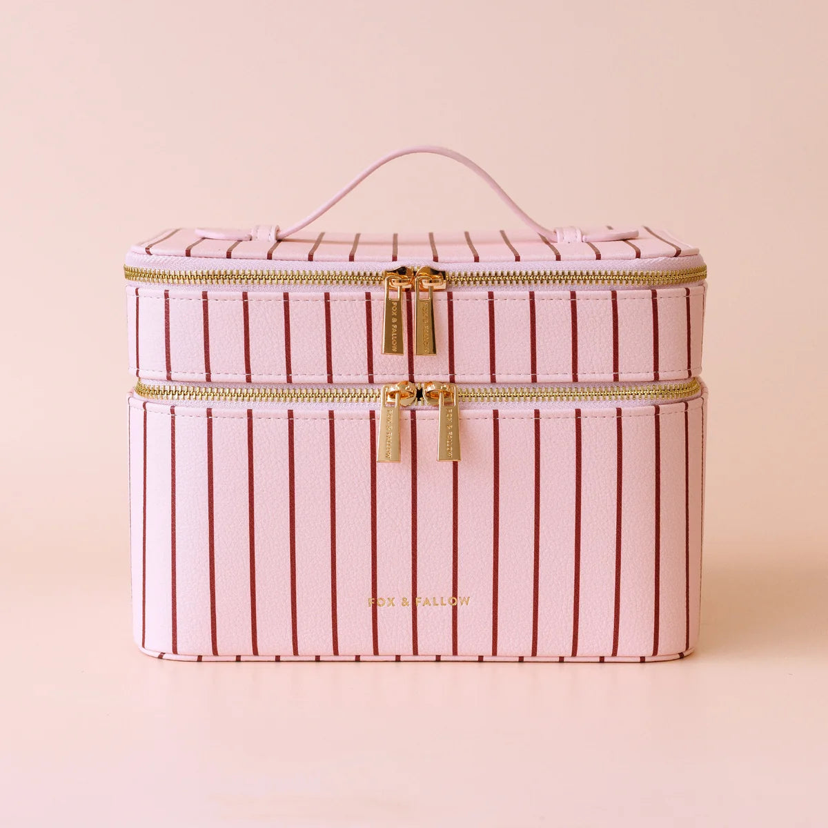 Rosé Pinstripe Cosmetic Bag Collection