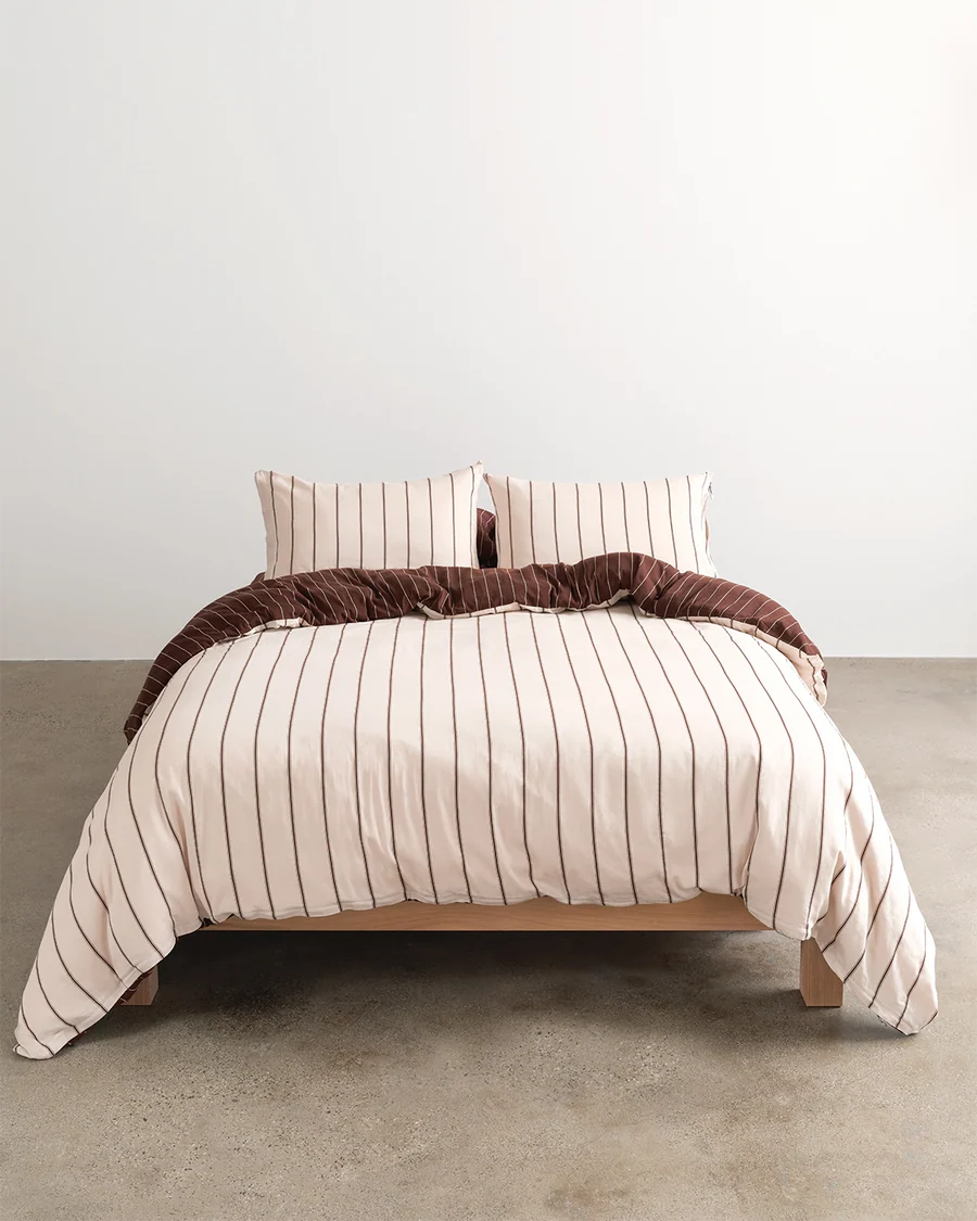 Quilt Cover | Vanilla/Mahogany