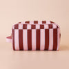 Burgundy Stripe Cosmetic Bags