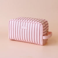 Rosé Pinstripe Cosmetic Bag Collection