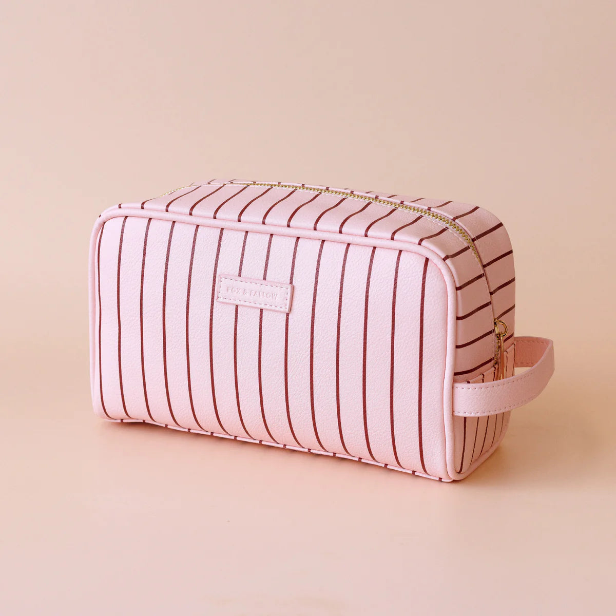 Rosé Pinstripe Cosmetic Bag Collection