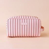 Rosé Pinstripe Cosmetic Bag Collection
