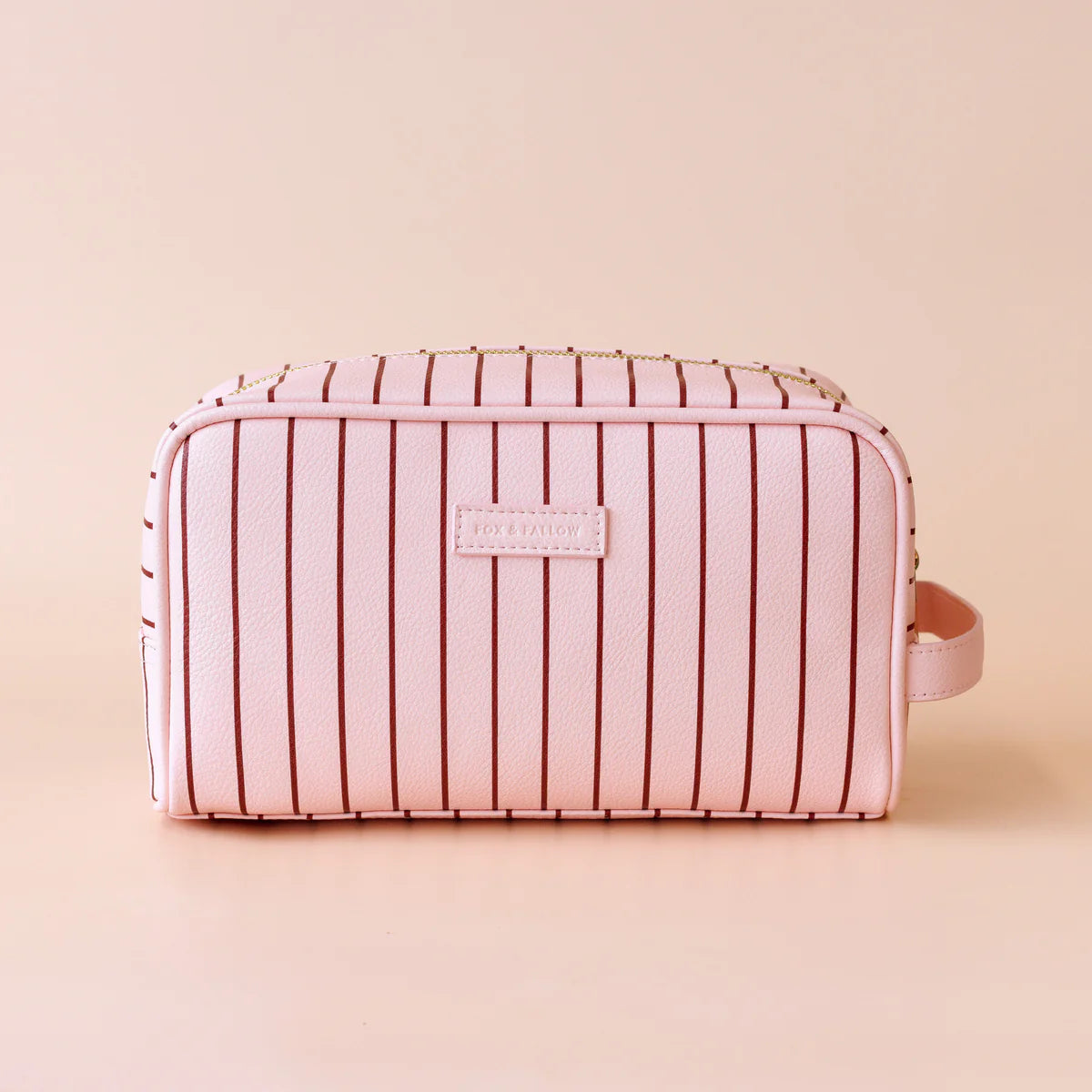 Rosé Pinstripe Cosmetic Bag Collection