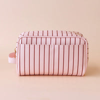 Rosé Pinstripe Cosmetic Bag Collection