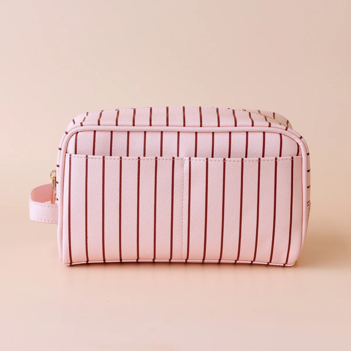 Rosé Pinstripe Cosmetic Bag Collection