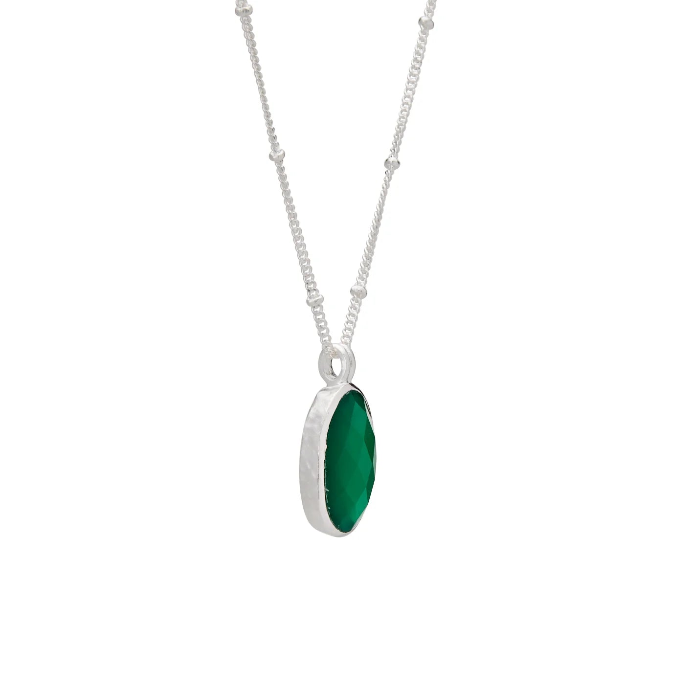 Wandering Soul Green Onyx Pendant Necklace | Sterling Silver