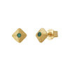 Wandering Soul Green Onyx Stud Earrings | 18KT Yellow Gold Plate