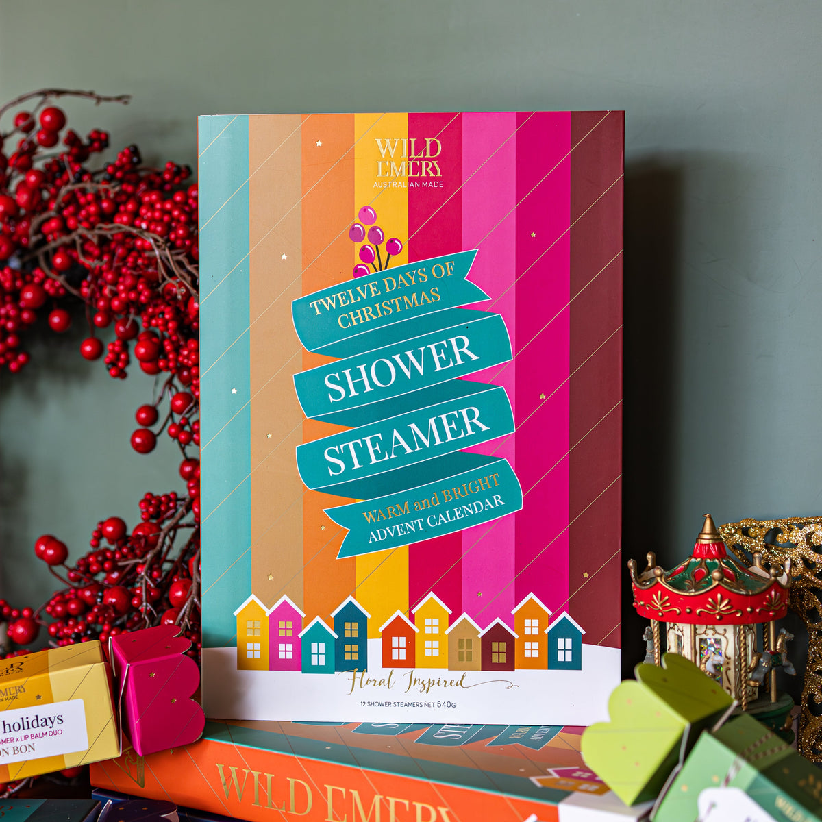 Warm And Bright 12 Days of Christmas Shower Steamer Advent Calendar