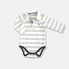Baby Boys Freddie Polo Romper | Blue Stripe