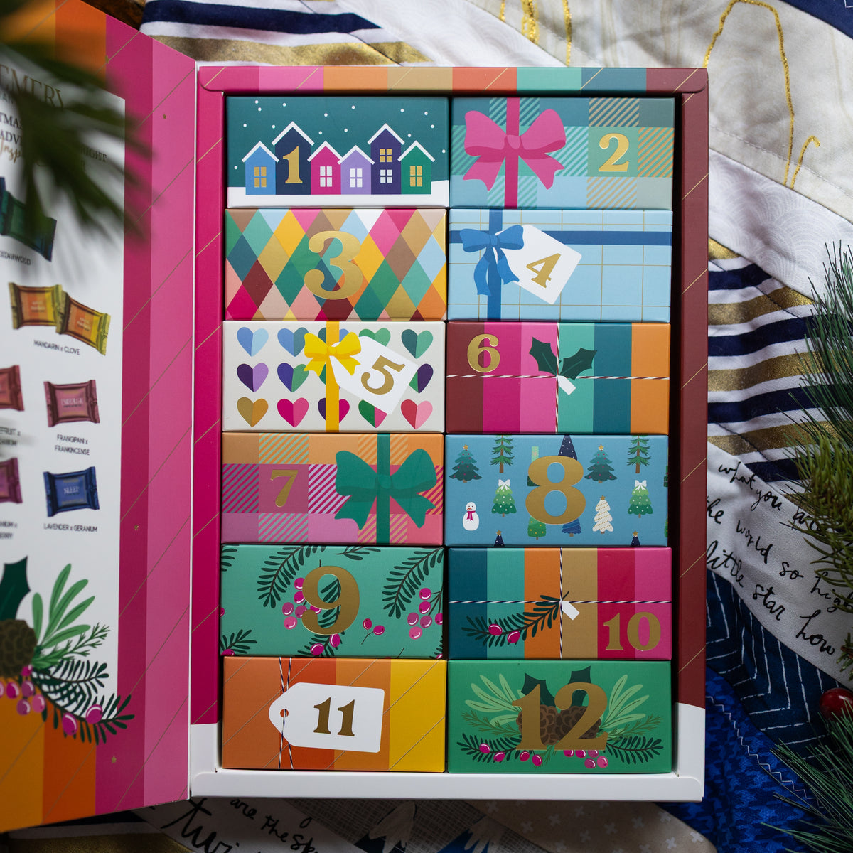 Warm And Bright 12 Days of Christmas Shower Steamer Advent Calendar