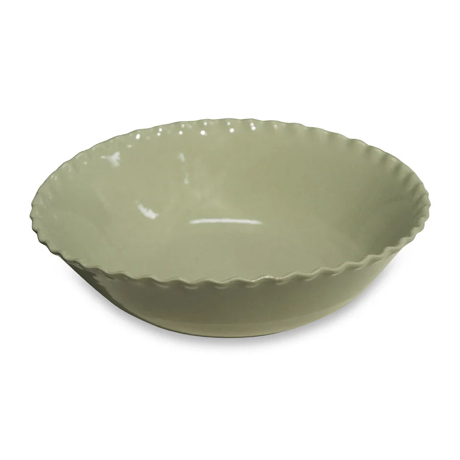 Cleo Wavy Sage Speckle Serveware