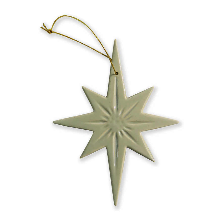 Christmas Star Sage Speckle Hanging Decoration