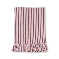 Tilly Red Stripe Frilled Tablecloth