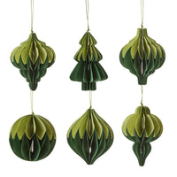 Natalia Paper Dark Green/Light Green Assorted Decoration Set