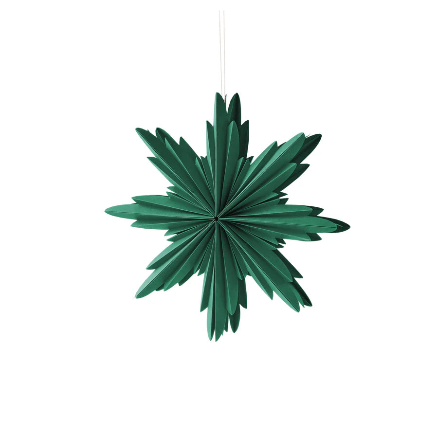 Natalia Paper Dark Green Star Decoration