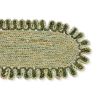 Lucie Dark Green/Light Green Braided Table Runner