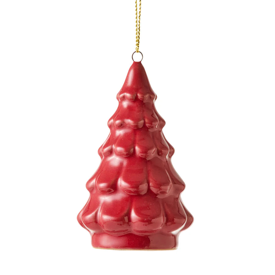 Fir Tree Red Ceramic Hanging Decoration