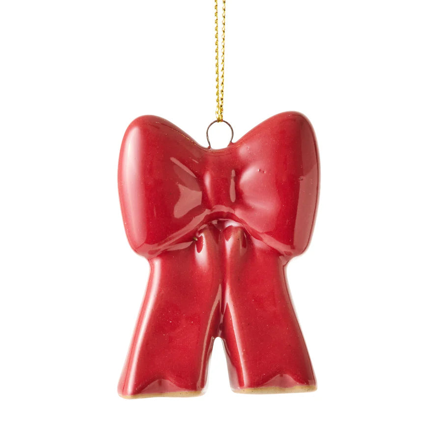 Bow Red Ceramic Hanging Decoration