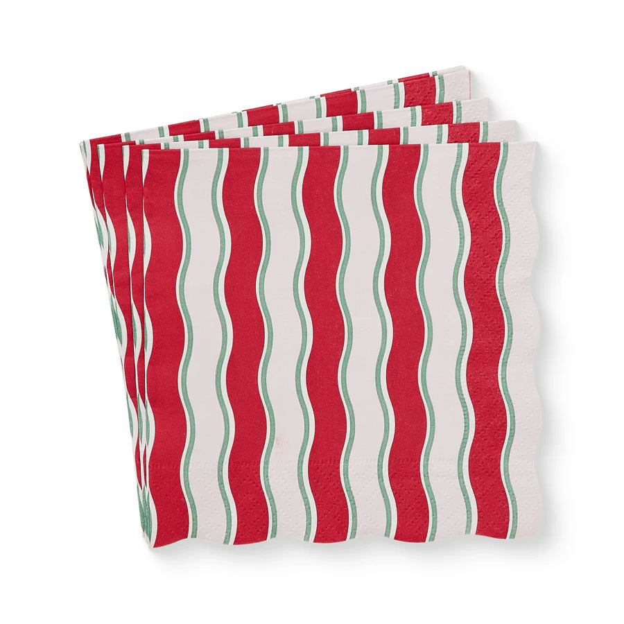 Kit Wavy Red/Pink Cocktail Paper Napkin