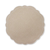 Claudia Natural/White Scalloped Placemat