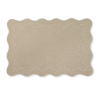 Claudia Natural/White Scalloped Placemat