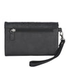 Ladies Floral Trifold Wallet | Black