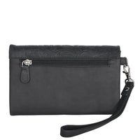 Ladies Floral Trifold Wallet | Black