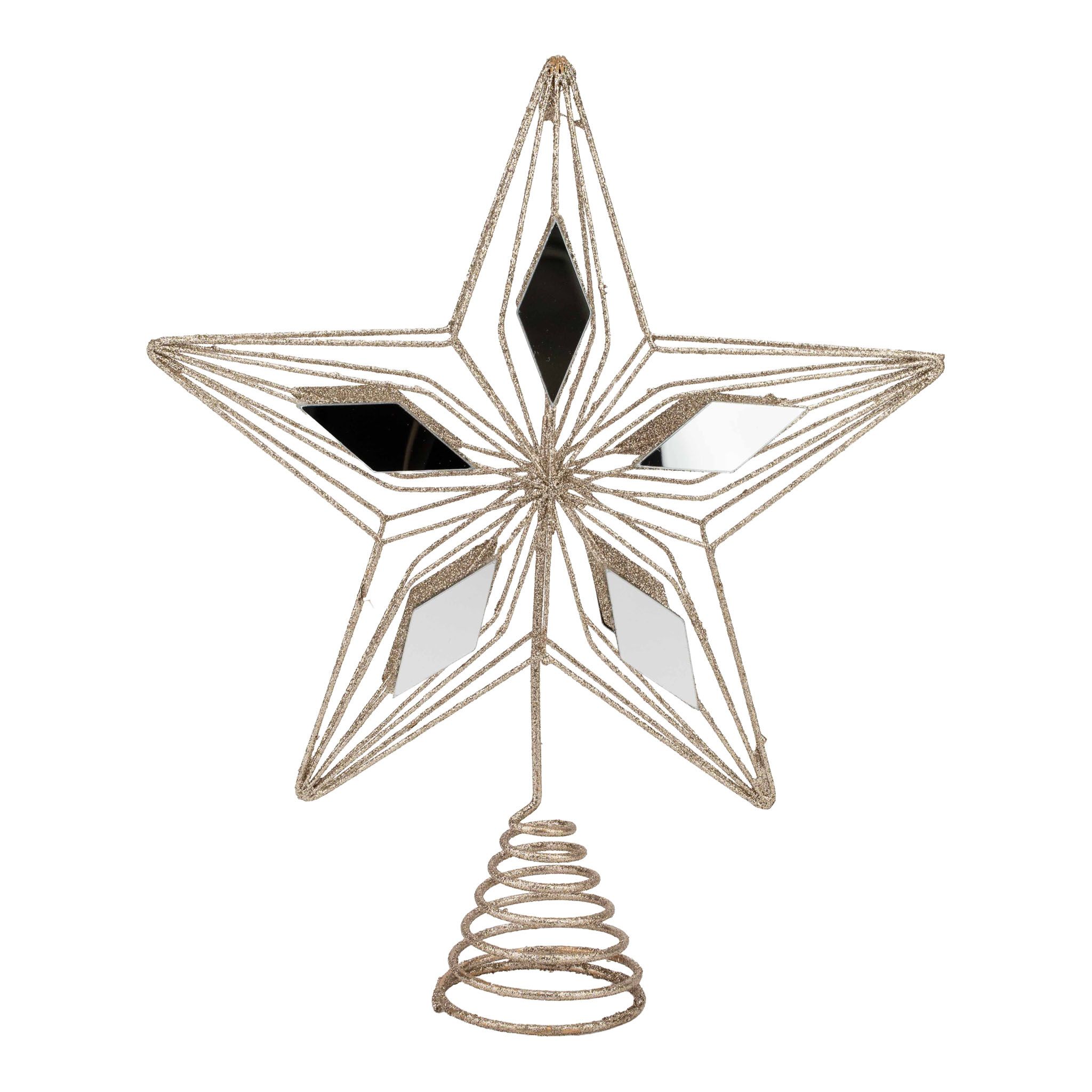 Champagne 5 Point Star Tree Topper