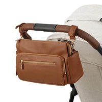 Multitasker Pram Caddy 2.0 | Chestnut Brown Vegan Leather
