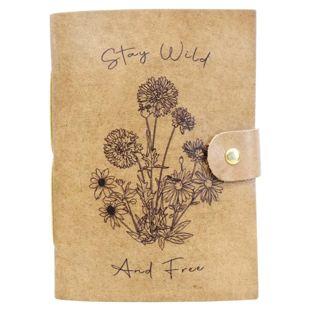 Leather Notebook Earth Flowers