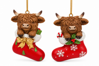 Resin Highland Cow Ornaments