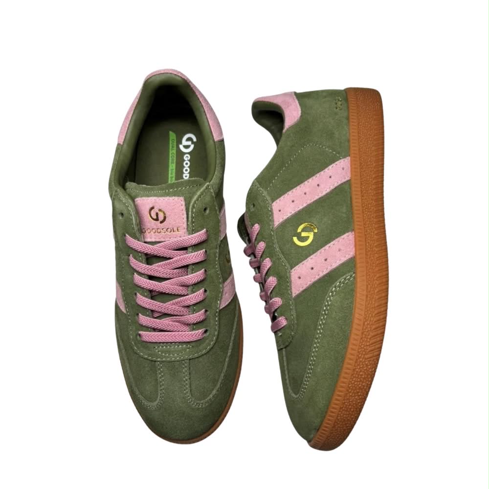 Goodsole 2001 Parallel Suede | Sage + Pink
