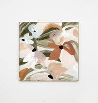 Abstract Daisies Khaki | Canvas