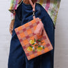 Beaded Clutch | Pink + Orange Checked Lemons